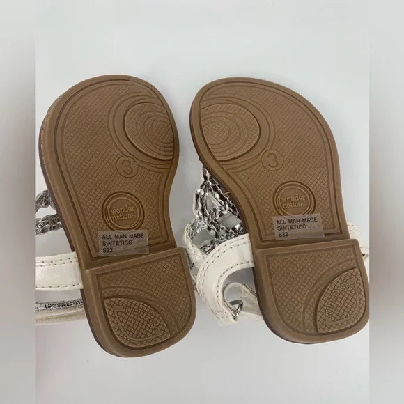 Wonder Nation White Baby Girl Sandals Size 3 - Picture 2 of 2